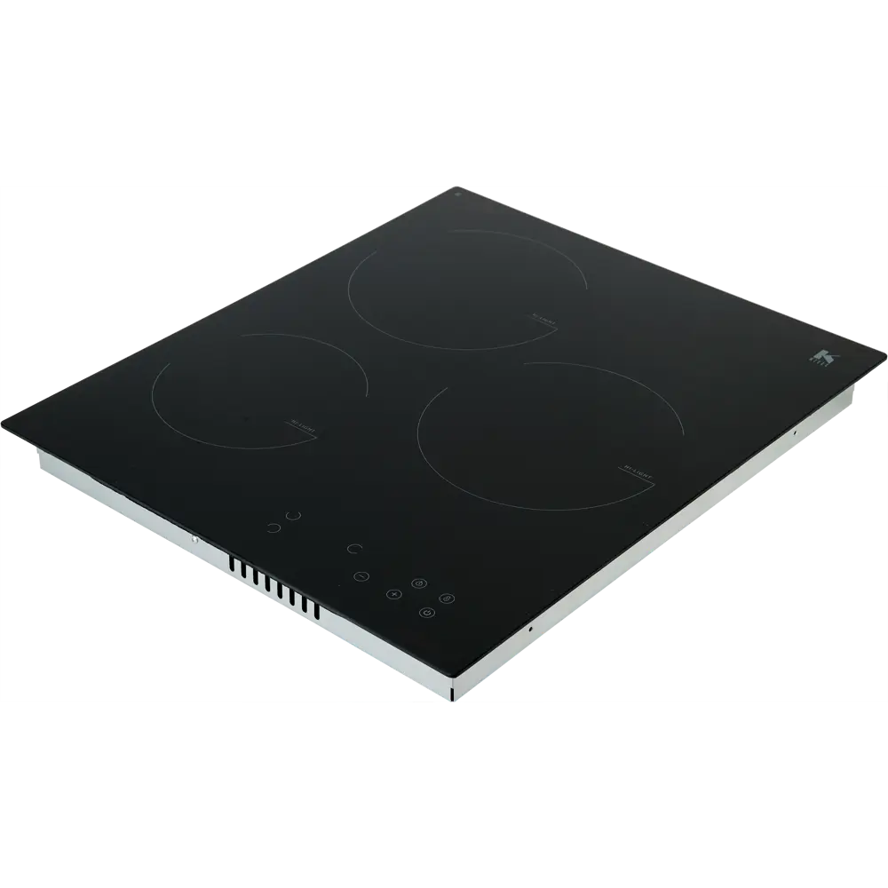 Электрическая варочная панель Kitll KHH 4501 BLACK 45 см 3 конфорки цвет чёрный STLM-2001836 - Вид №3