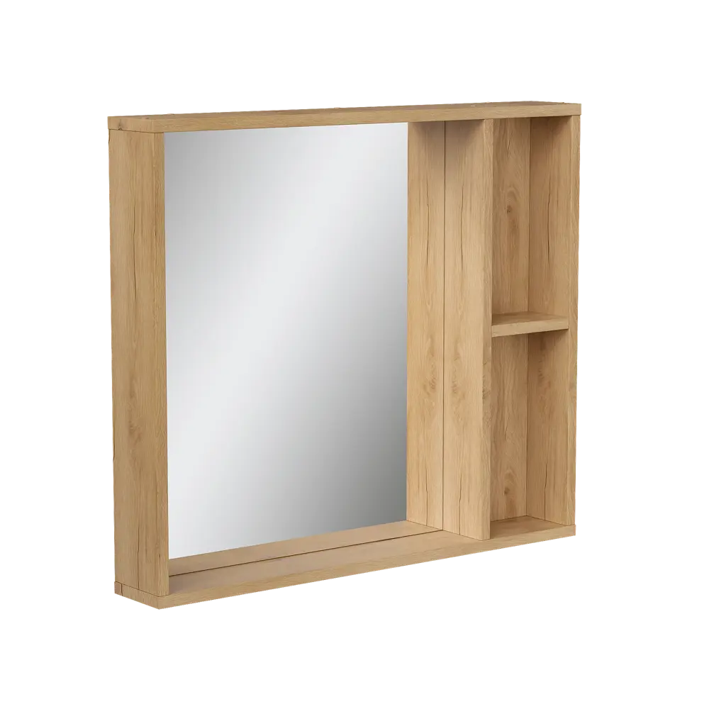 Зеркало для ванной Сохо KONSENSA с полками 80x69.6 см цвет светлый дуб STLM-2199660 - Вид №3