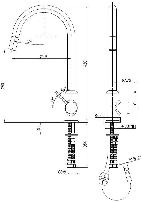 Paini Buran RKPW5911KM смеситель для кухни  - Вид №4