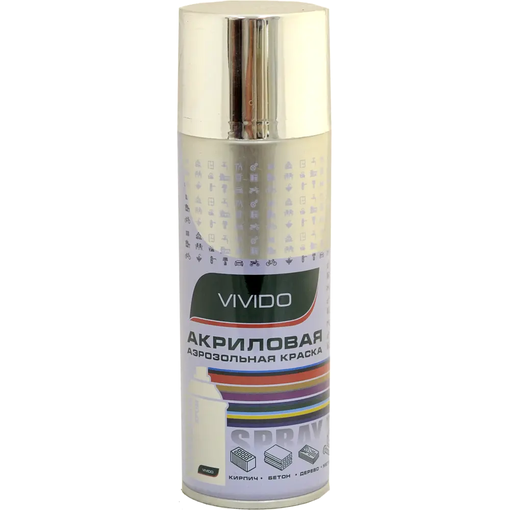 Краска аэрозольная Vivido цвет хромированный металлик STLM-2159633