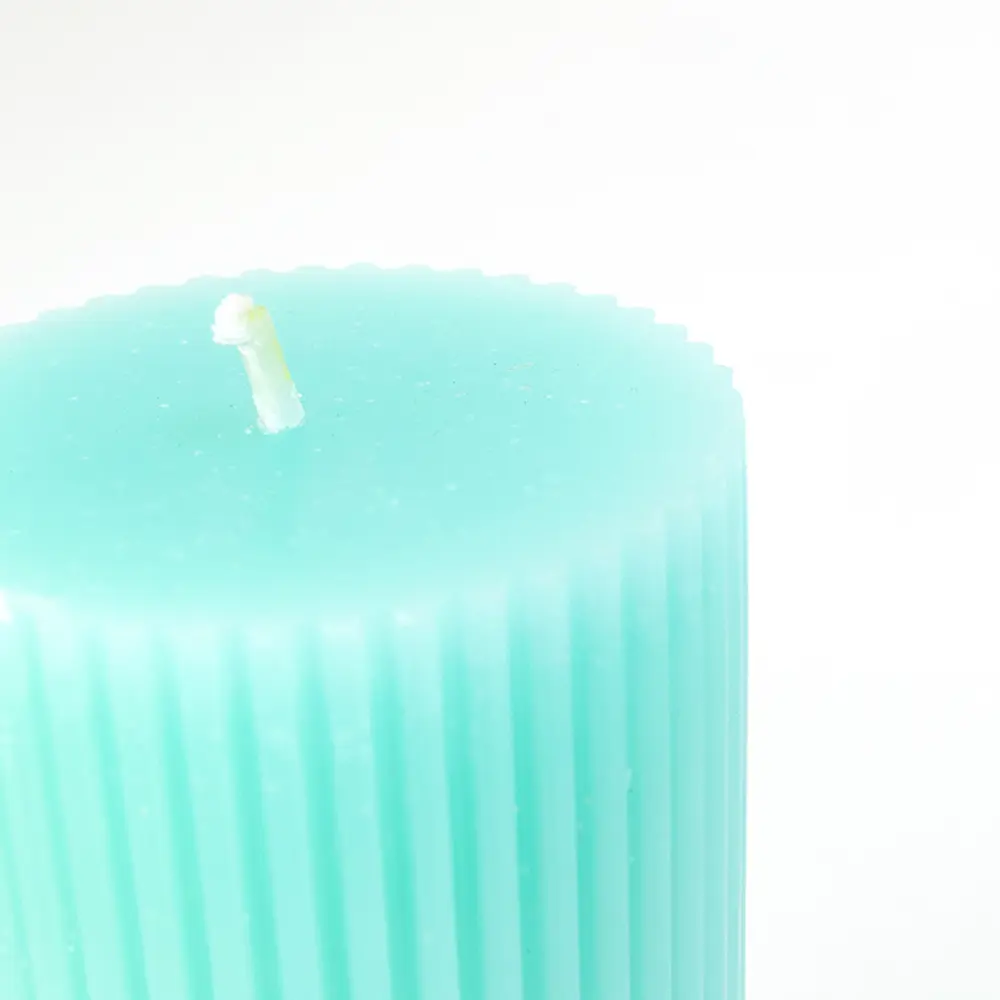 Дизайнерская свеча-столбик Santreyd Ribbed зеленый 15 см 89370285 STLM-0829637 - Вид №1