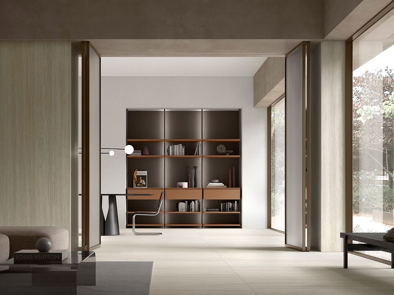 Стеклянная книжная дверь BLUINTERNI Quadro-Folding ARCH-00091706 - Вид №1