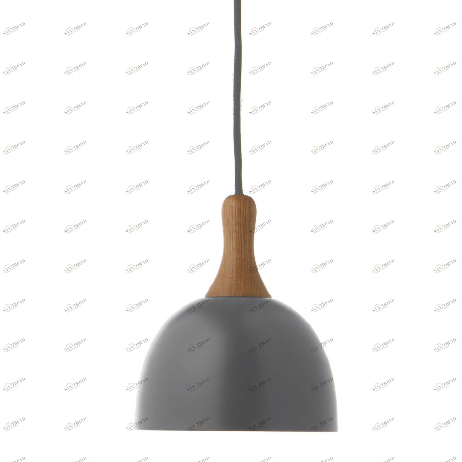 Лампа подвесная Topp, D17,6 см, серая матовая/дуб Frandsen 1399276001