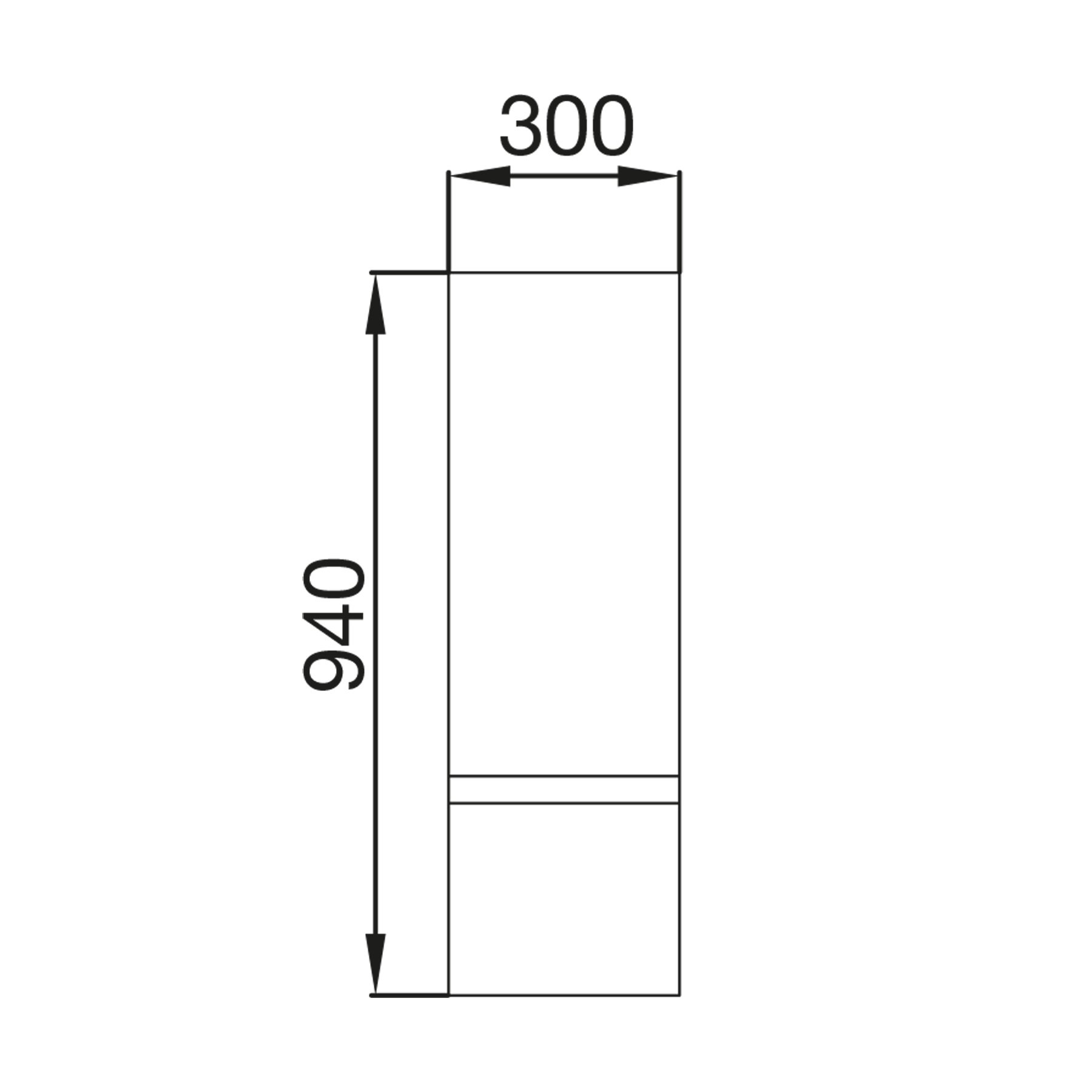 85184 SALGAR Модуль INFINITY 1 дверца 1 ящик СЕРЫЙ МАТОВЫЙ 300 x 940 x 240 мм Мэтт Грей - Вид №1