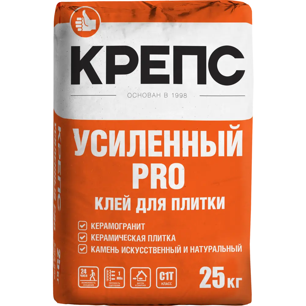 Клей для плитки Крепс Усиленный Pro 25 кг STLM-2127344