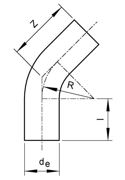 SANIT 00207904020 Бесшовные трубы согнуть 45 °, PE 100, SDR 11 нажата  - Вид №1