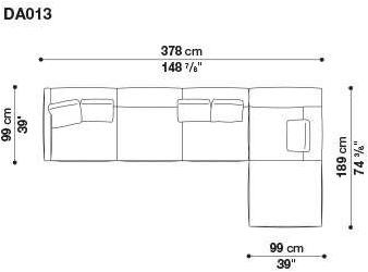 B&B Italia 3-х местный тканевый диван с шезлонгом Dock sun-id-1355318 - Вид №51