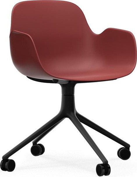 604984 Кресло Swivel 4W Black Aluminium / Red Normann Copenhagen Form