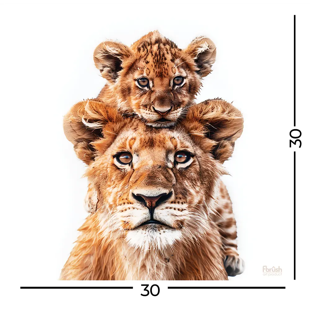 Картина Fbrush Львиная семья 30x30 см STLM-2039555