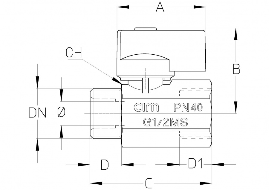 CIMBERIO CIM 012 Шаровой кран серии "Мини" НР/ВР CIM 012  - Вид №1