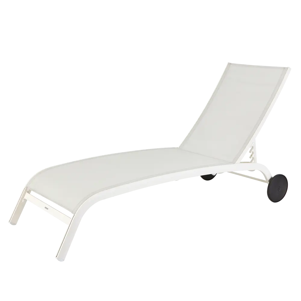 Шезлонг Naterial Lyra II 207x63x95 см алюминий/текстилен белый STLM-2136262 - Вид №1