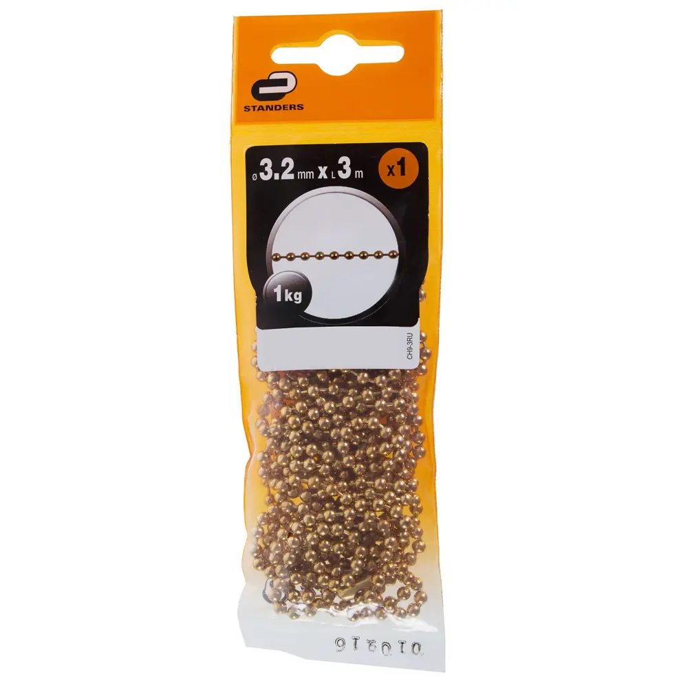 Цепь шариковая Standers 3.2 мм 3 м цвет латунь STLM-2111137 - Вид №2