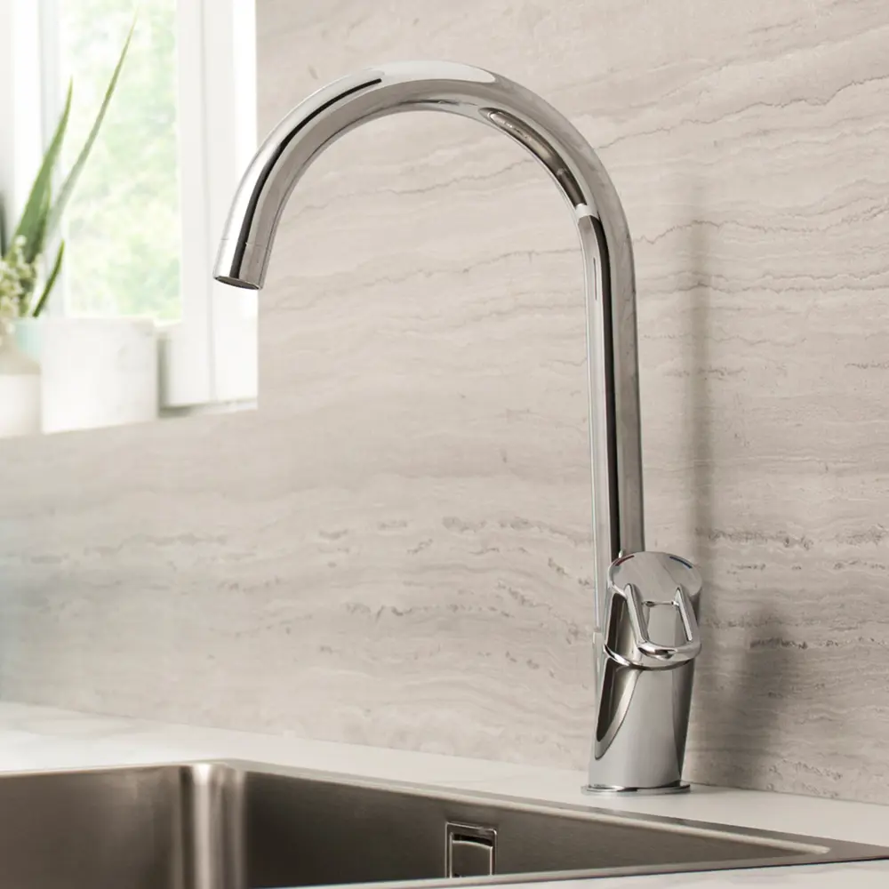 Смеситель для кухни Elena общая высота 33.6 см цвет хром Santreyd STLM-2194448