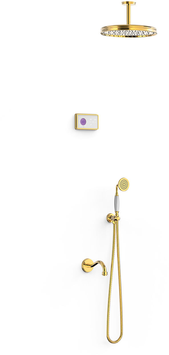 Технология душа TRES CLASIC с 3-ходовым скрытым электронным термостатическим краном для ванны и душа-09226302OR TRES