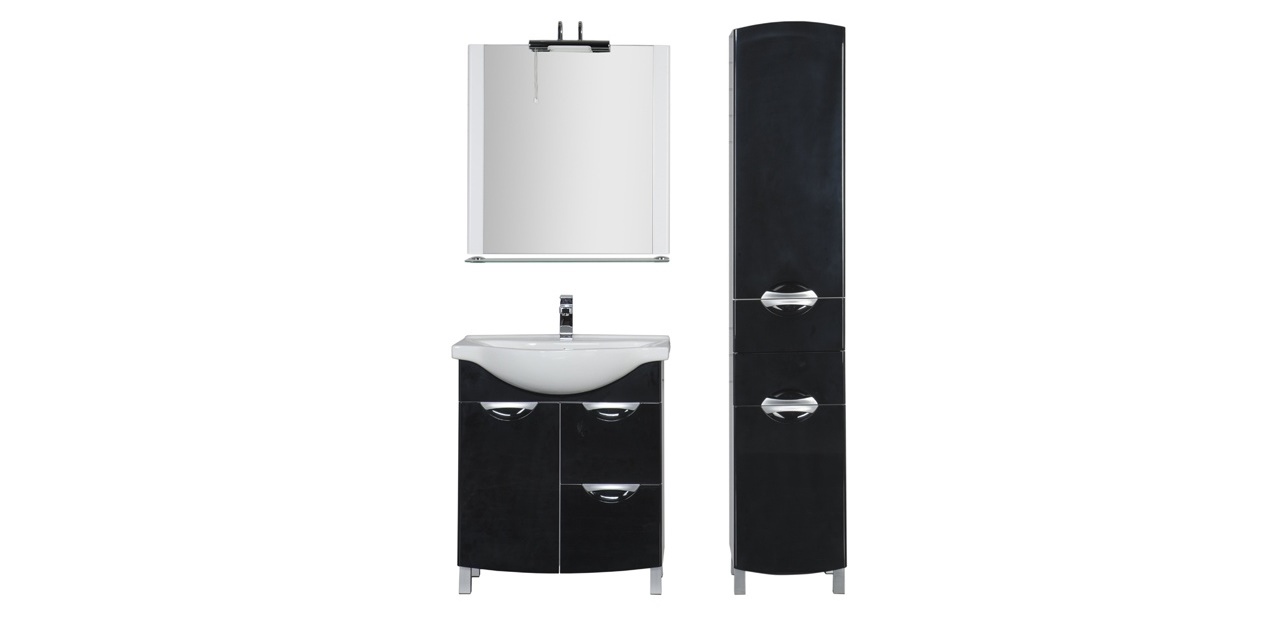 Комплект мебели Aquanet Асти 75 б\к черный (2 ящика) 00178431 - Вид №2