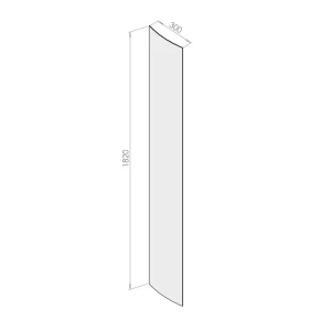 Стекло для душевой ширмы Domani-Spa Delight 1/4 круга низкий поддон прозрачное 90x90 см