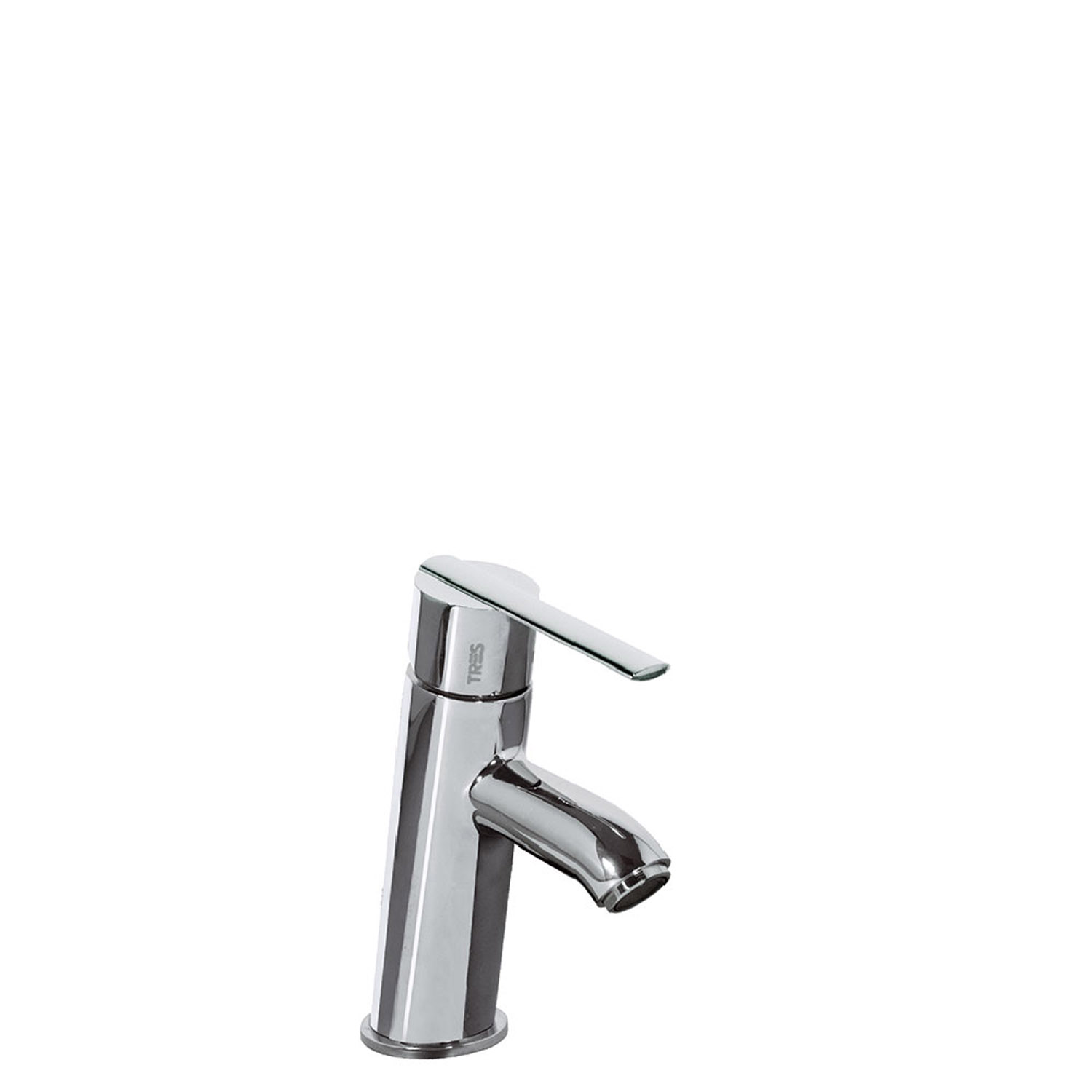 Наклонный смеситель с одной ручкой LEX-ALP для умывальника с автоматическим сливом-186903 TRES