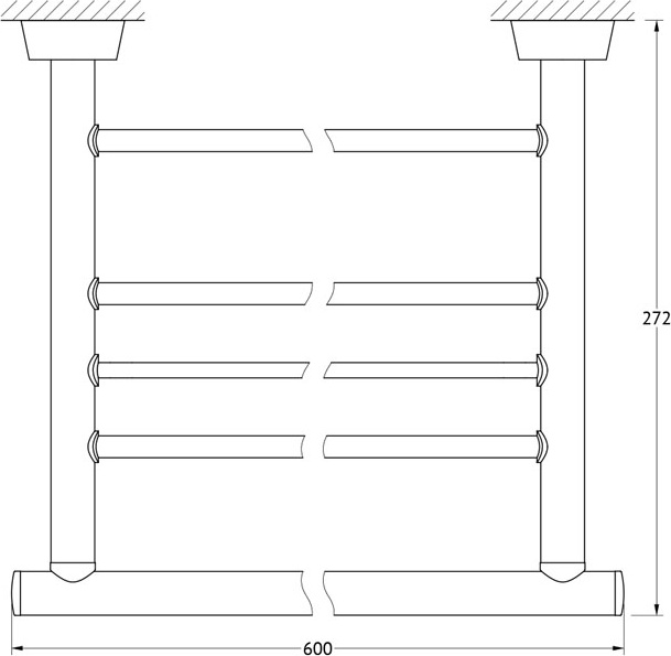 VIZ 042 Полка для полотенец со штангой 60 cm FBS Vizovice - Вид №1