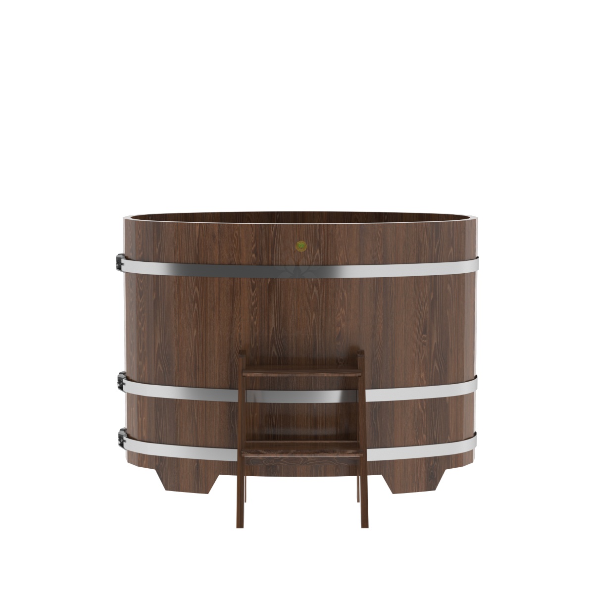 1134 Купель овальная из лиственницы 0,69х1,31х1,0 морёная премиум Alyarus  - Вид №3