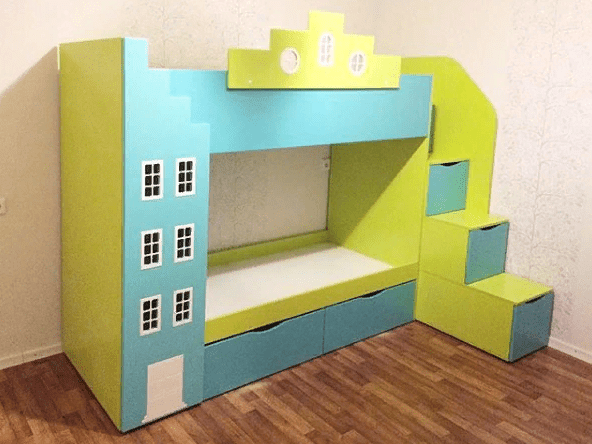 Кровать детская двухъярусная с 2 ящиками правая "Амстердам" МАНДАРИН АМСТЕРДАМ 179534 Разноцветный;белый;бежевый Santreyd  - Вид №8