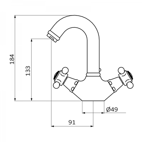 211190 PREMIUM Хром 1866 моноблочный Умывальник Хром GRB MIXERS  - Вид №1