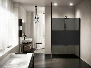 NOVELLINI Душевая перегородка из алюминия и закаленного стекла Kuadra h