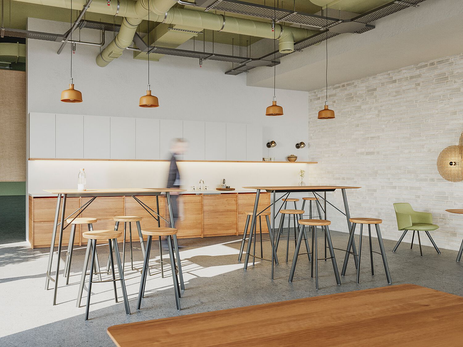 Стальной и деревянный табурет с подставкой для ног LD Seating Spot ARCH-00032561 - Вид №3