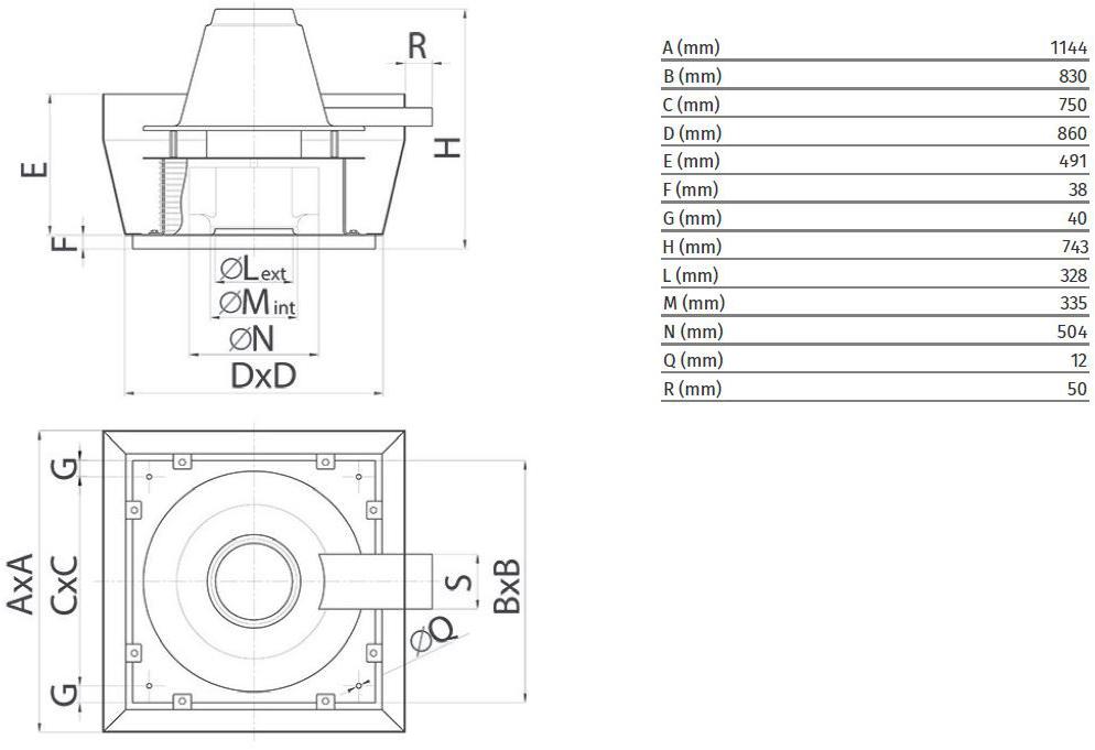 Vortice Центробежный крышный вентилятор для удаления горячего дыма Torrette tr-ed-v 15171 - Вид №1