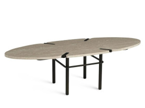 Мраморный овальный журнальный столик