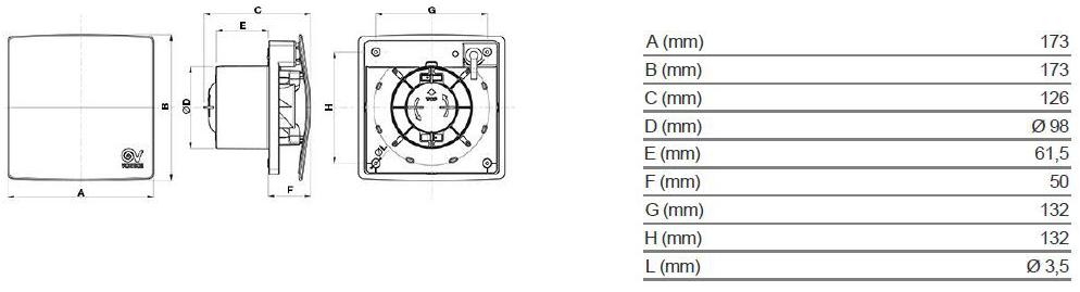Vortice Настенный осевой центробежный вентилятор Punto evo flexo 11314 - Вид №4