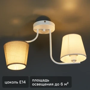 Люстра потолочная Chris 3154-312 2 лампы 6 м² цвет белый 86710901 STLM-2116689
