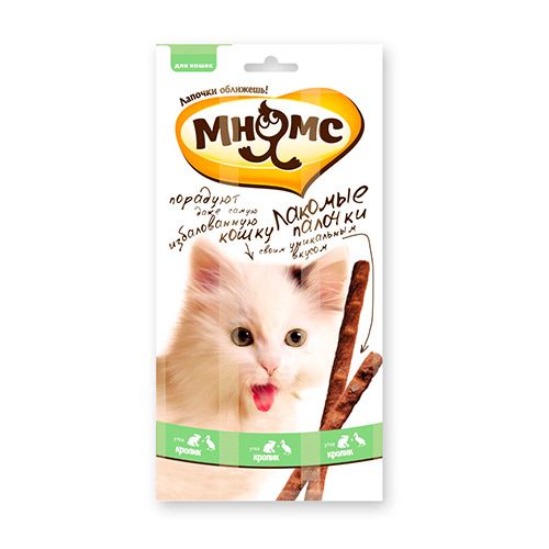 ПР0016710 Лакомство для кошек Pro Pet Лакомые палочки с уткой и кроликом 13,5см 5г*3шт МНЯМС 