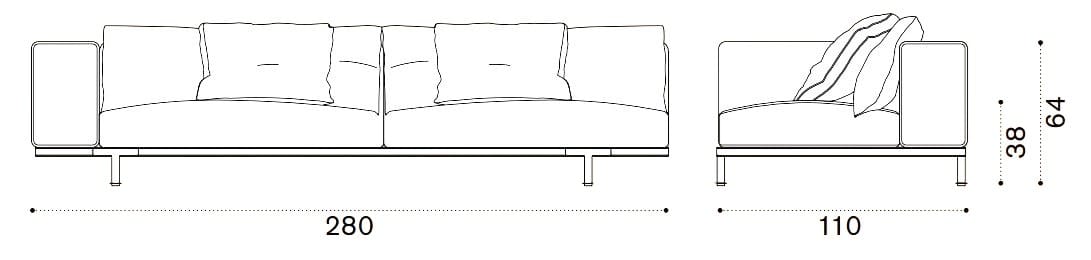 6-местный и более тканевый садовый диван Ethimo Прибрежный ARCH-00094140 - Вид №4