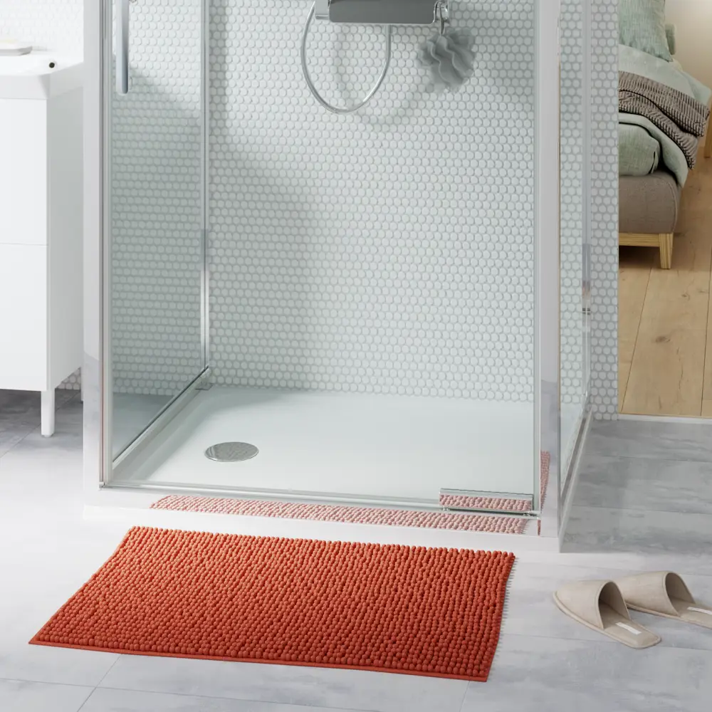 Коврик для ванной Sensea Easy 50x80 см цвет кирпичный STLM-2040316