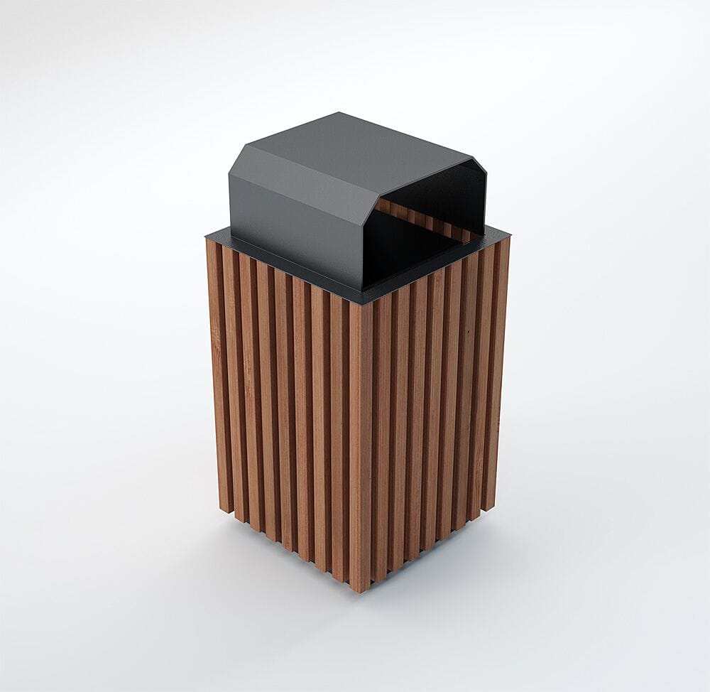 Деревянная стойка для мусора с крышкой для наружного использования CITYSì Elodie ARCH-00128916 - Вид №3