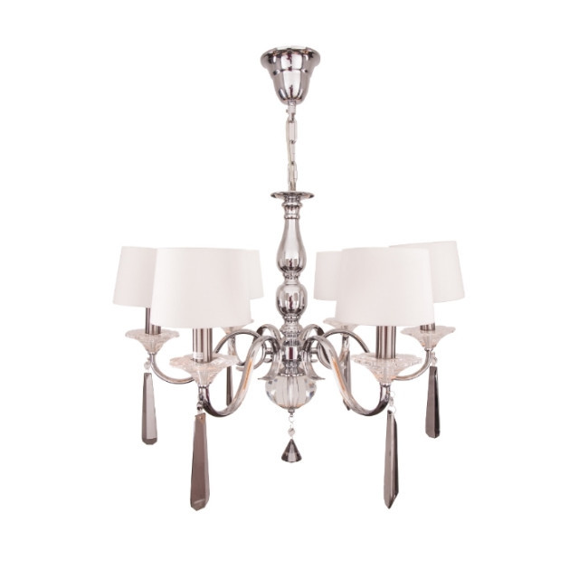 Люстра Nickel and Black Crystal 6 плафонов хром 5376 PUSHA ДИЗАЙНЕРСКИЕ, PUSHA 061531 Хром  - Вид №1