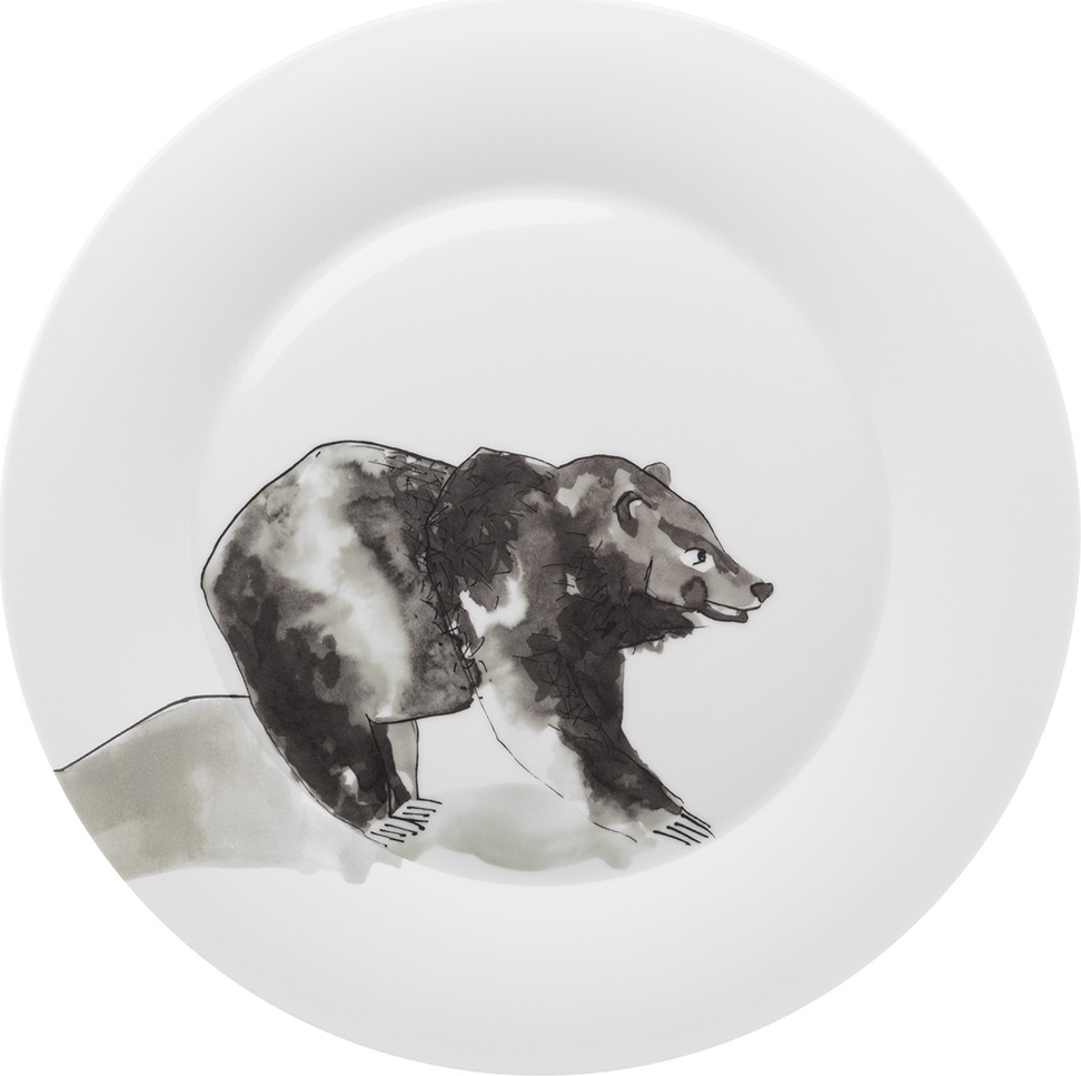 10602551 Hering Berlin Тарелка подстановочная Hering Berlin "Охота" "Медведь" 32см Фарфор 