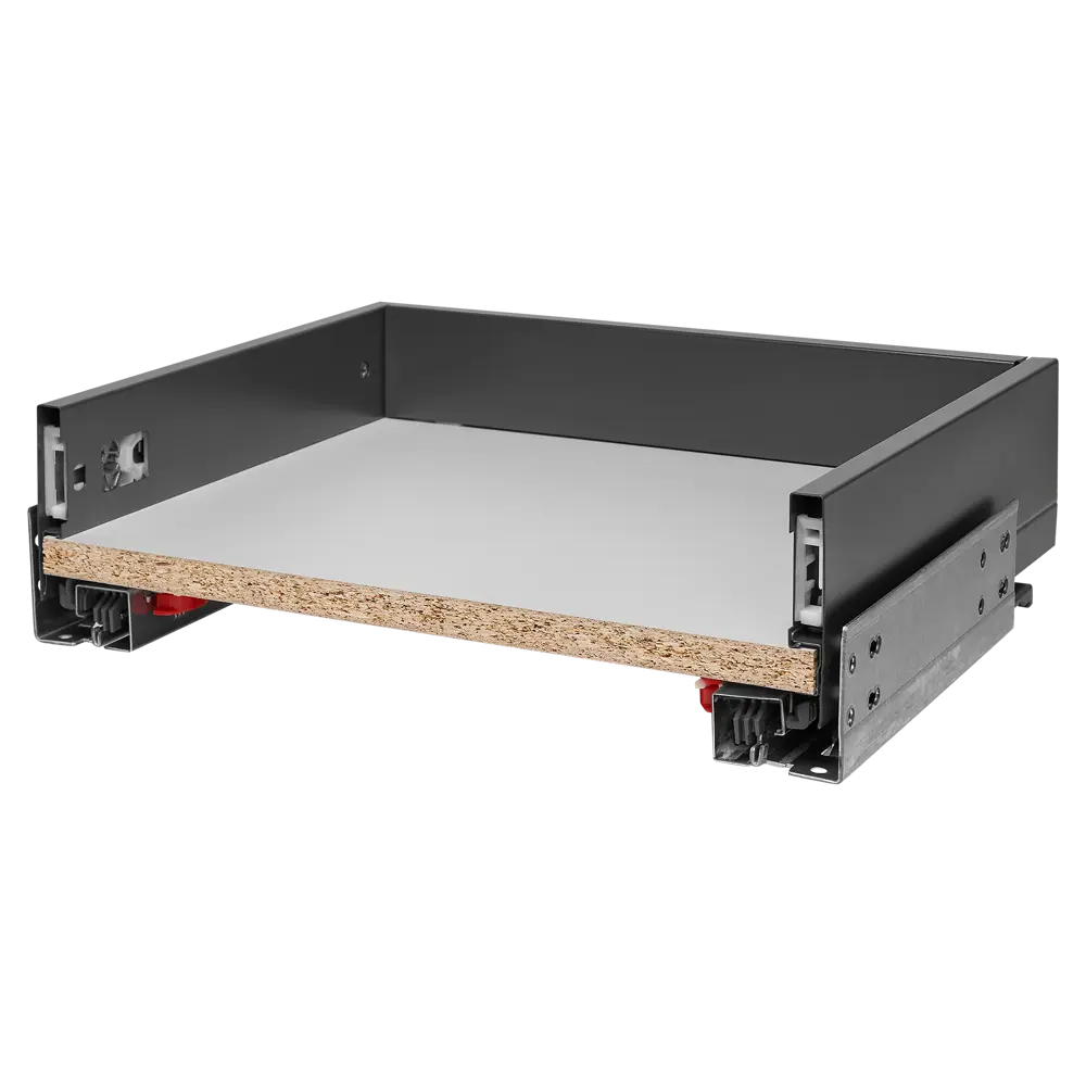 Выдвижной ящик с доводчиком 40x11x30 см KONSENSA ЛДСП/металл цвет серый Flowbox STLM-2177918 - Вид №1