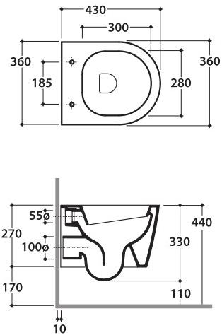 Fos02/03/04/05/06 bi Подвесной унитаз настенный Белый Ceramica Globo FORTY3 Италия - Вид №10