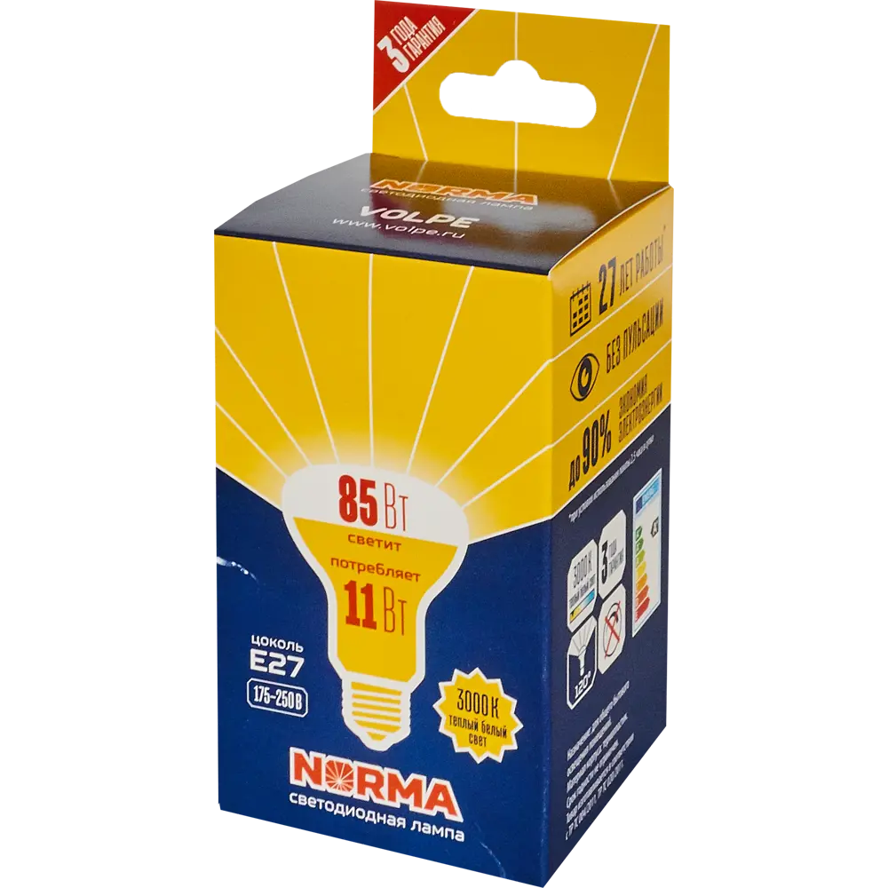 Светодиодная лампа Volpe Norma E27 11W с теплым белым светом 82356555 STLM-1358877 - Вид №4