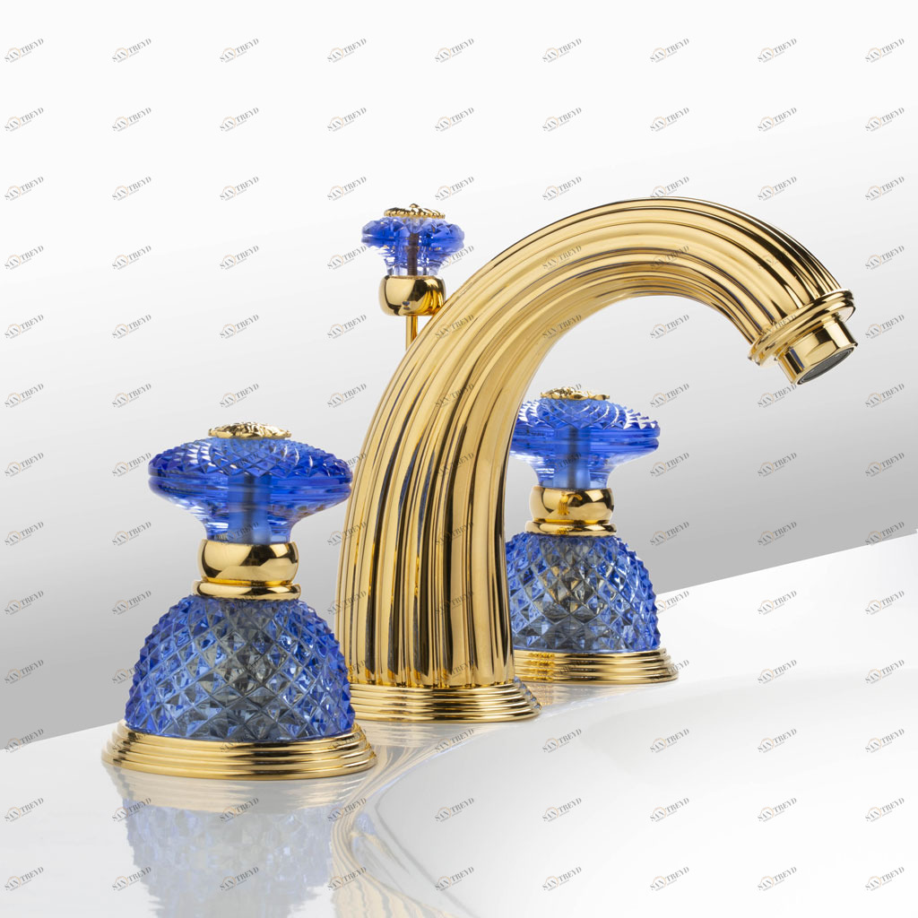 C47-1301 C47-1301 Смеситель для раковины на 3 отверстия АЛМАЗНЫЙ КУПОЛ Cristal & Bronze DÔME DIAMANT 
