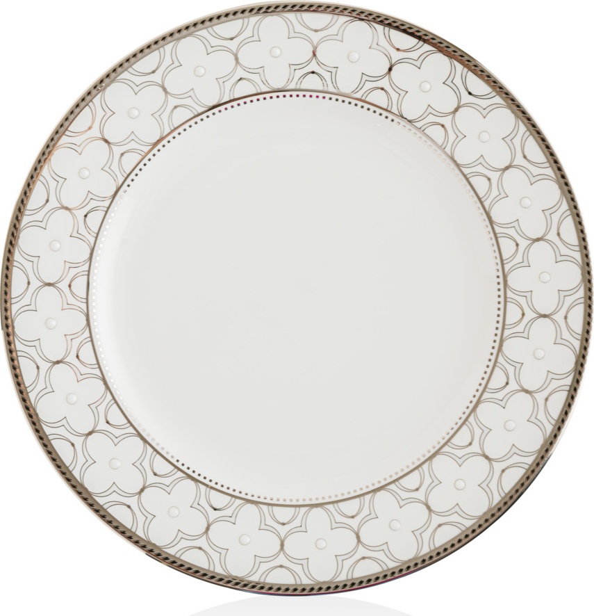 10646027 Noritake Тарелка пирожковая Noritake "Трефолио,платиновый кант" 16,7см Фарфор, Керамика 