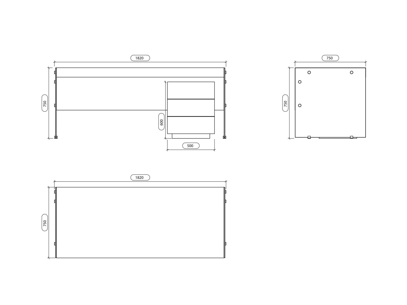 Прямоугольный стол из дерева и стекла Laskasas Essence ARCH-00144173 - Вид №4