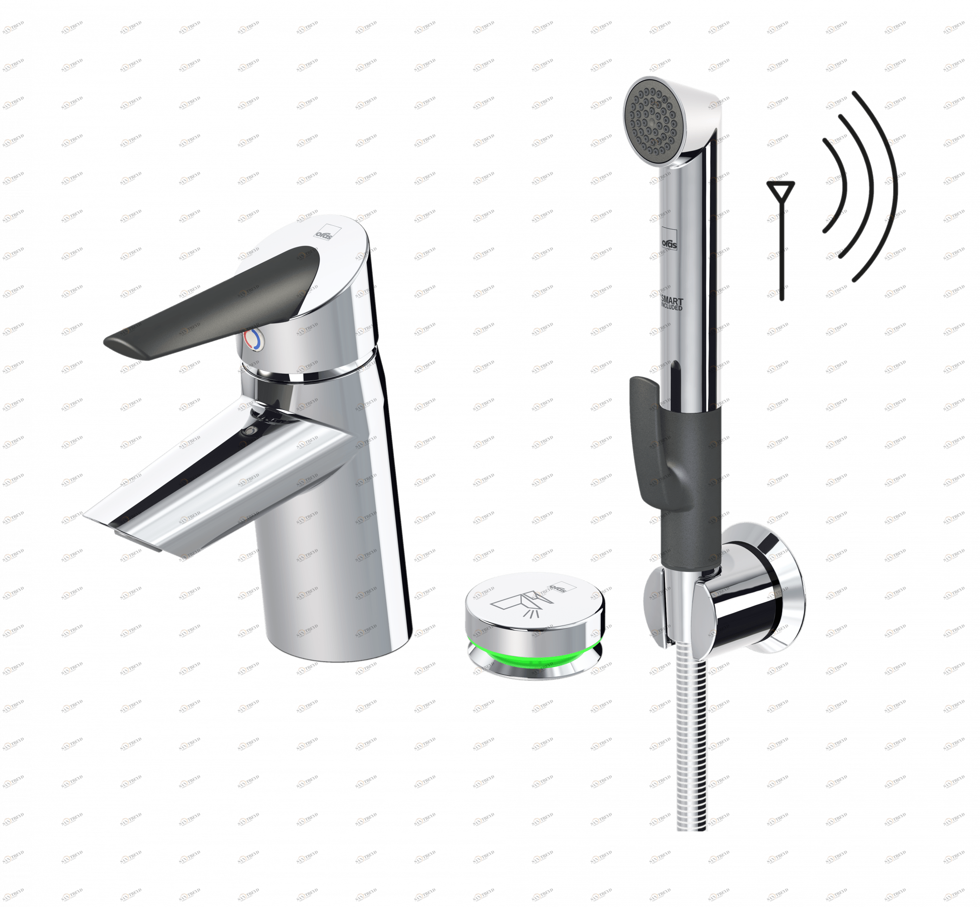 Oras 2705F Смеситель для умывальника, 3 V 2705F Optima Хром 