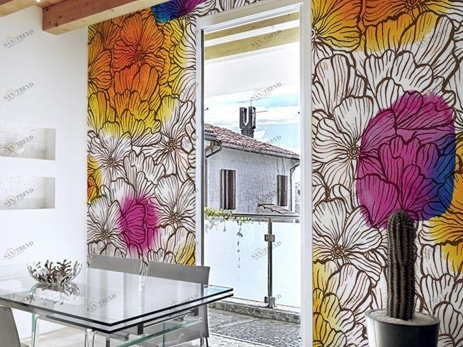 GLAMORA Виниловые обои с цветочными мотивами Symbiosis sun-id-1351081