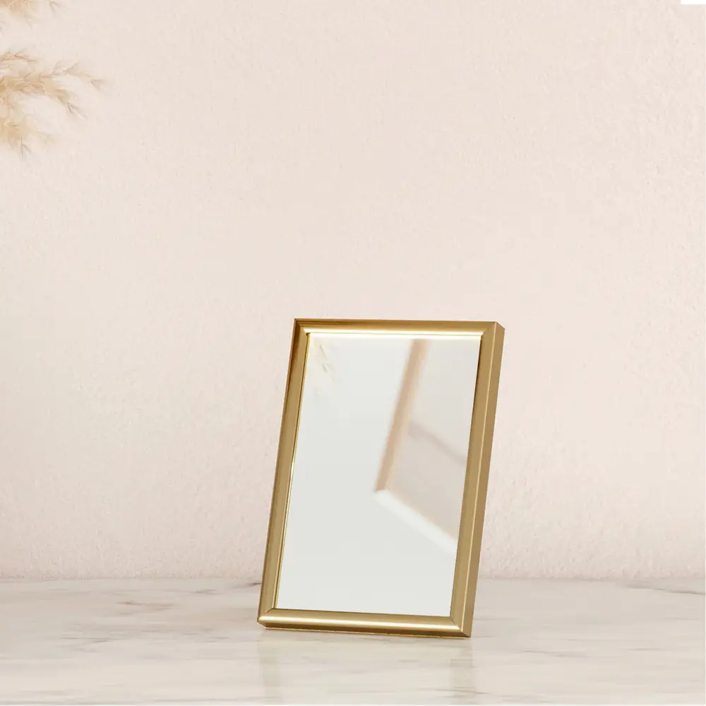 INSPIRE Lila — настольное зеркало с золотым обрамлением 11×16 см 84466791 STLM-0050463