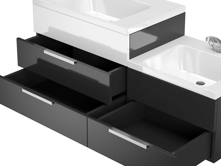 DWFI Двойная подвесная тумба под умывальник с ящиками  00002216  - Вид №1