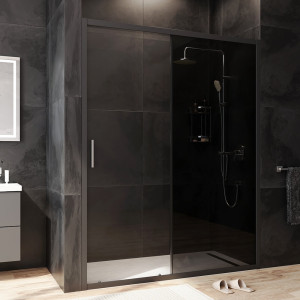 W90G-150-1-195BG Solo Дверь душевая 150х195 стекло тонированное профиль черный матовый AM.PM Gem