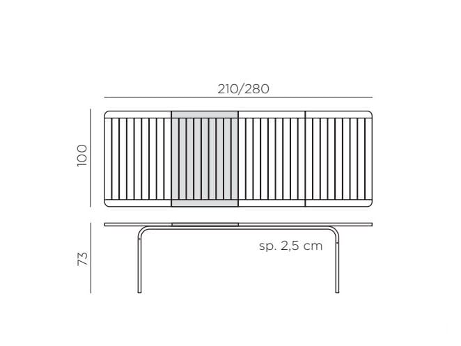 DurelTOP выдвижной прямоугольный садовый стол Nardi Лавр-Пальма ARCH-00066651 - Вид №14