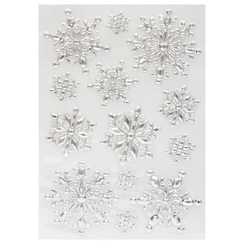 Наклейки 3D «Серебряные Снежинки» Santreyd STLM-2160612